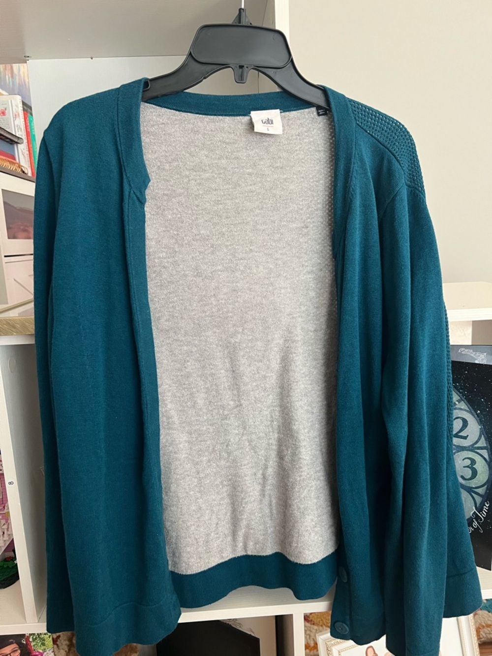 CAbi Teal Open-Front Cardigan